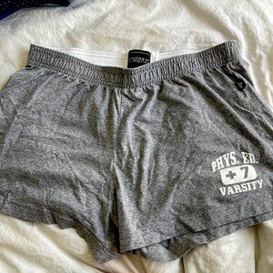 Andrew Christian grey shorts.